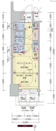 新栄町駅 徒歩1分 2階の物件間取画像